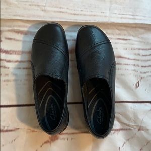 Clarks In Motion Black Slip on Moccasins